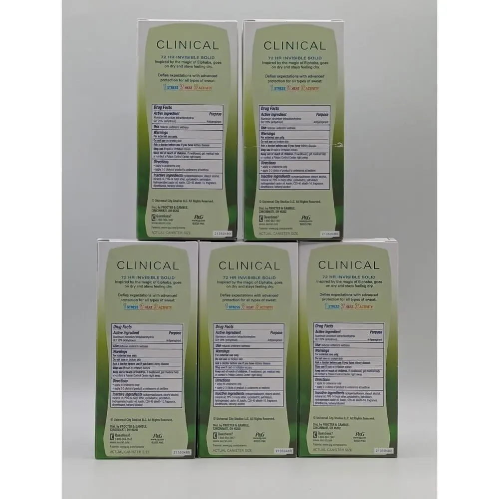 5x Secret Clinical Deodorant 72hr Solid Antiperspirant Wicked Wickedly Wonderful
